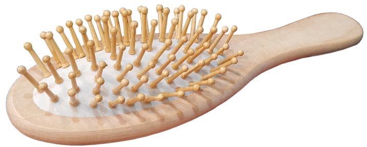 برس چوبی اصل با دندانه های چوبی در سایز متوسط و بزرگ