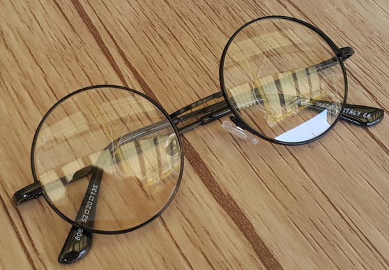 عینک شیشه گرد فلزی مشکی